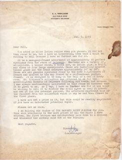 1966 C A Weslager Hockessin Delaware Letter Indian Relics