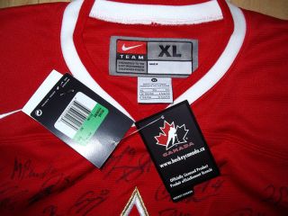 Team Canada World Juniors 2012 Hockey Jersey IIHF Autographed XL COA