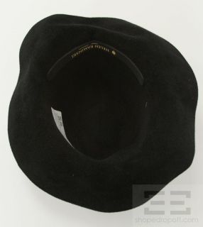 Helen Kaminski Black Felt and Leather Trim Hat