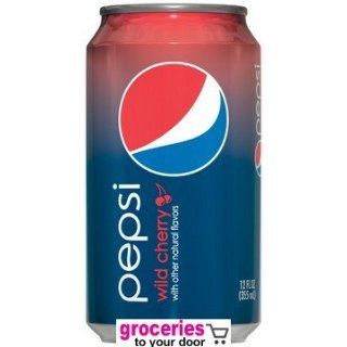 Pepsi Wild Cherry Soda, 12 oz Can (Pack of 24) Grocery