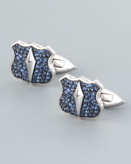 N1XSR Stephen Webster Pave Sapphire Shield Cuff Links