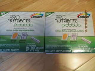 BOXES 56 PACKETS OF PRO NUTRIENTS PROBIOTIC DIETARY SUPPLEMENT