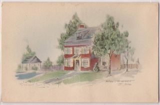  Postcard William Penns House Helen Woerner c1931 Hand Colored