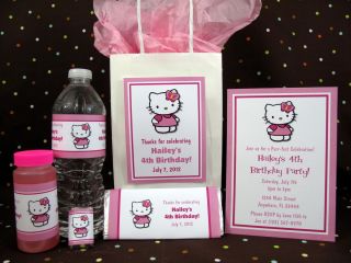 Hello Kitty Flower Birthday PDF CD w Invitation Favors Water Candy Gum