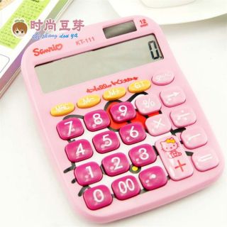Hello Kitty Electronic Calculator Cartoon Pink Counter 12 Digital