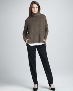 Vince Speckled Turtleneck Sweater, Half Placket Blouse & Relaxed Pants