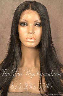 Front Lace Synthetic Hair Silky Straight Wig 18 inches Long