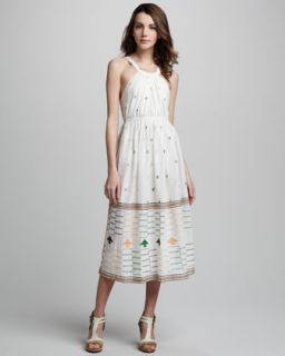 Free People Embroidered Cotton Midi Dress   