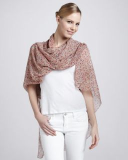 Liberty Print Spring Scarf, Ivory/Pink