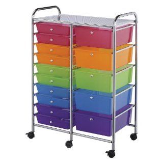  Storage Cart With 15 Drawers Multi Color SC15MCDW Furniture & Decor