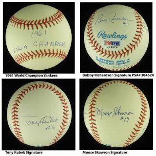 1961 NY Yankees WS Infield Signed MLB Baseball PSA COA