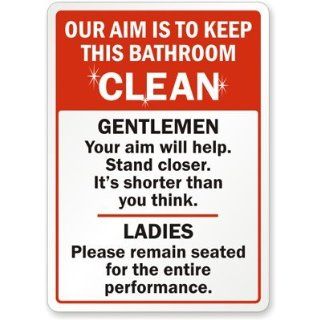  Gentlemen Your aim will help. Stand Sign, 18 x 12