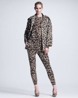 Stella McCartney Leopard Print Linen Cocoon Coat, Pullover & Jogging