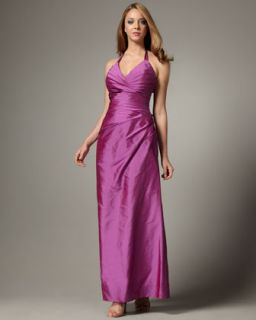 Phoebe Couture Shantung Halter Gown   