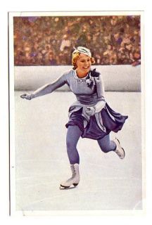 Ice Scating Sonja Henie Norway German Muhlen Franck Card 1936 Olympics