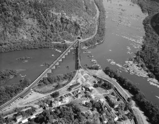 Harpers Ferry WV Aerial View The Point 1970 Large Photo