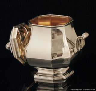 Henin Freres French Art Deco Sterling Silver Tea Coffee Set Sterling
