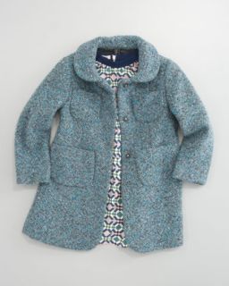 Marni Tweed Coat & Short Sleeve Geometric Print Dress   