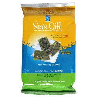 Seas Gift Korean Seaweed Snack (Kim Nori), Roasted & Sea Salted, 0.17
