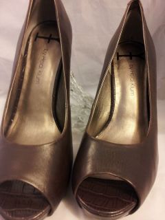 HK By Heidi Klum Maria Womens Size 7 1 2 Brown Open Toe Leather