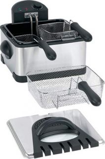 Dual Basket Electric Deep Fryer ~ Stainless Steel Portable Cooker w/ 3