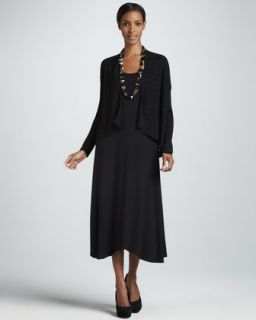 Eileen Fisher Boxy Linear Cardigan & Sleeveless Jersey Dress, Womens
