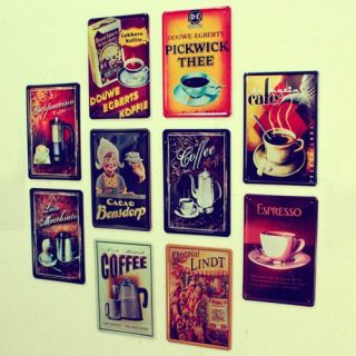 Wall Art Metal Decor Picture Painting for Bar Coffee  Metal Sign