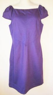 Diane Von Furstenberg DVF Helen DRESS Size 14 Wool Blend Grape Purple
