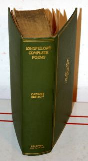 Vintage Book Henry Wadsworth Longfellow Complete Poems Cabinet Edition