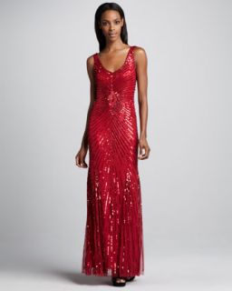 Beaded Gown with Sunburst Pattern