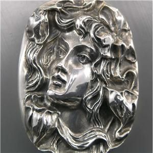 Vintage Lady Cameo Pure Silver Henryk Winograd Pendant