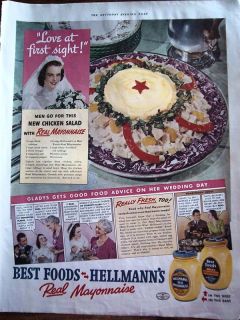 1939 Hellmans Mayonnaise Chicken Salad Recipe Ad