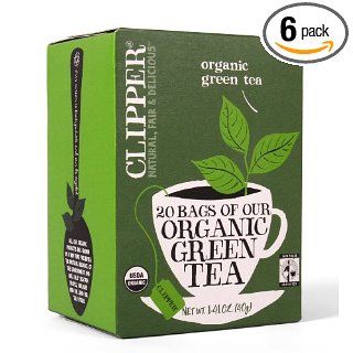 Clipper Fair Trade Organic Green Tea, 20 Count (Pack of 6) 