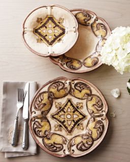 H5N8R Caff Ceramiche 12 Piece Elegant Scroll Dinnerware Service