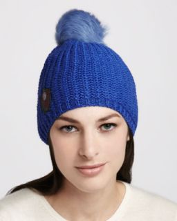 Sofia Cashmere Cashmere Fur Pompom Hat   
