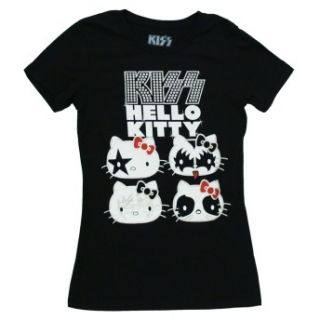 Hello Kitty Kiss Stars Crew Juniors Babydoll T Shirt Tee