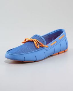 Swims Lace Up Rubber Loafer, Blue/Orange   