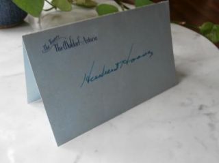 President Herbert Hoover Signature Autograph Waldorf Astoria