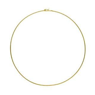  14K Yellow Gold Solid Wire 1.1mm Necklace 18 Inch CleverEve Jewelry