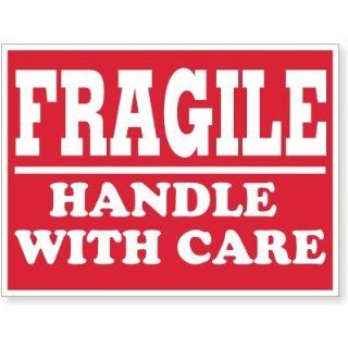 Fragile Handle with Care (red background) Coated Paper