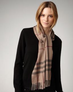 Burberry Exploded Check Scarf, Smoked Trench   