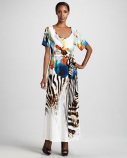 T5GDY Melissa Masse Exotic Printed Maxi Dress