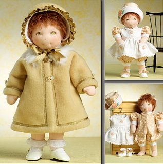  Doll Clothes Dress Coat Hat Booties Sewing Pattern Vogue 8277