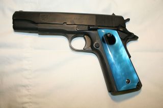  Custom Pistol Grips Full Size LIGHT BLUE PEARL BLACK by Herron Knives