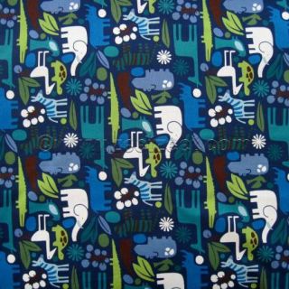 Alexander Henry 2 D Zoo Navy Blue Animals Quilt Fabric by The Yard