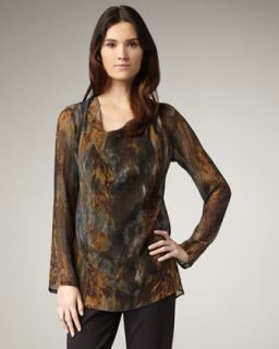 Isda & Co Knit Cardigan & Granite Print Silk Tunic, Womens   Neiman