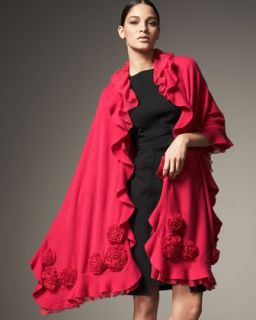 Magaschoni Cashmere Rosette Wrap   