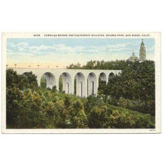 1920s Vintage Postcard Cabrillo Bridge and California