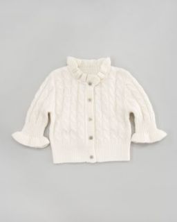  cable knit ruffle cardigan niveous ivory $ 98 exclusively ours