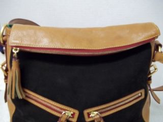 New Dooney and Bourke NuBuck Leather Zip Sac Color black Style NK998
